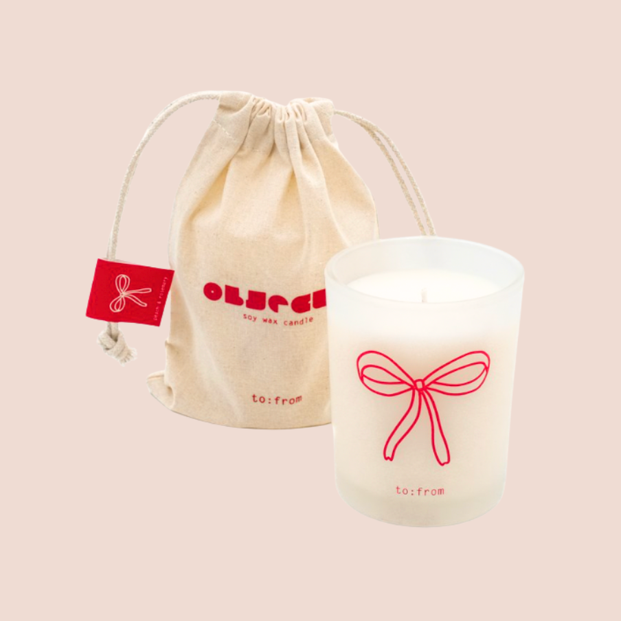 Bow Peach & Rosemary Candle