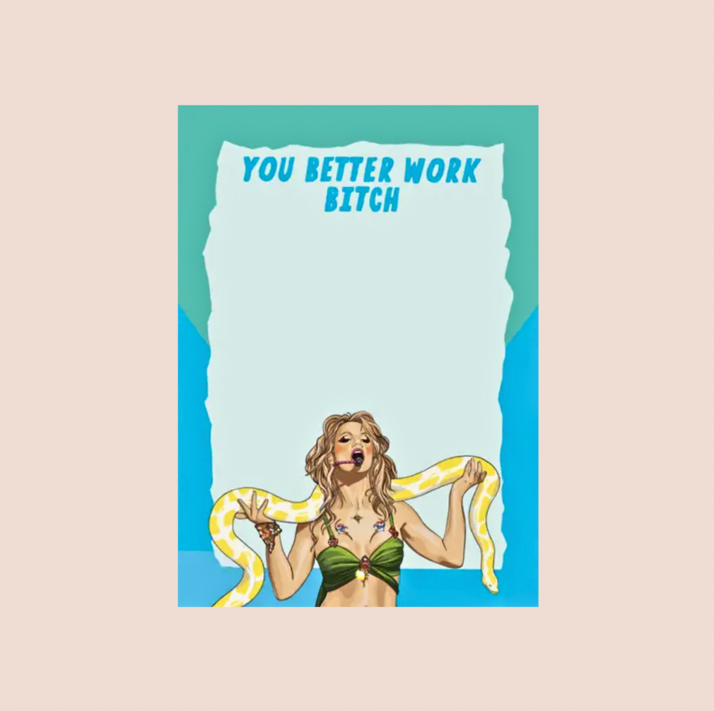 Britney “Work Bitch” Notepad – A5 List Pad