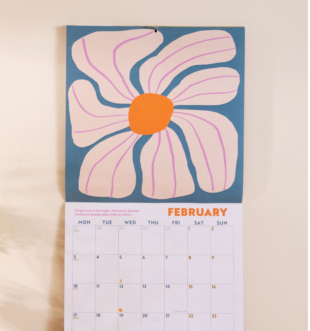 'Les Fleurs' 2025 Wall Calendar