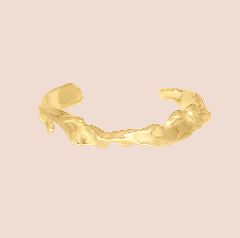 India Irregular Gold Cuff Bracelet
