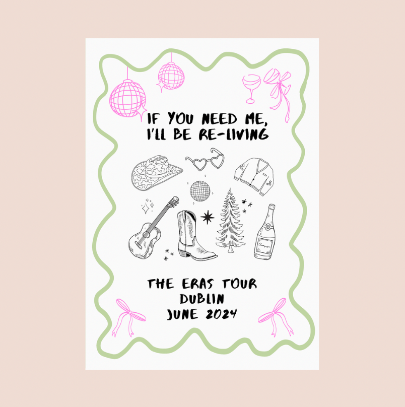 Taylor Swift Eras Tour A4 Art Print - Dublin