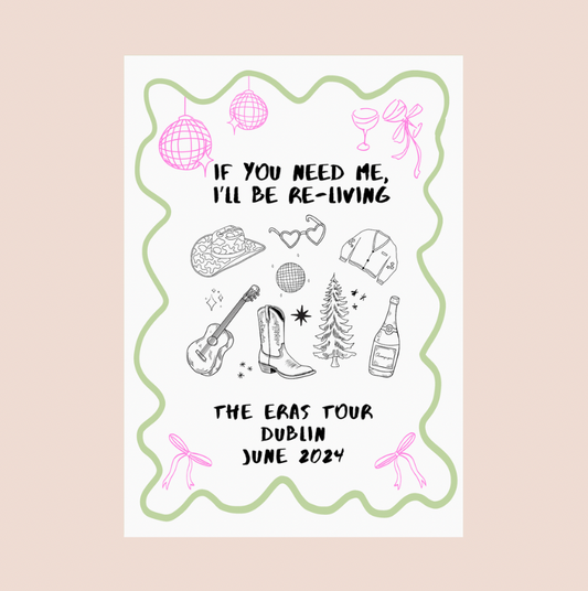 Taylor Swift Eras Tour A4 Art Print - Dublin