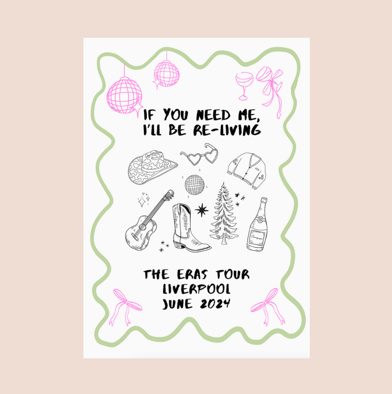 Taylor Swift Eras Tour A4 Art Print - Liverpool