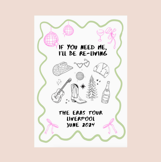 Taylor Swift Eras Tour A4 Art Print - Liverpool