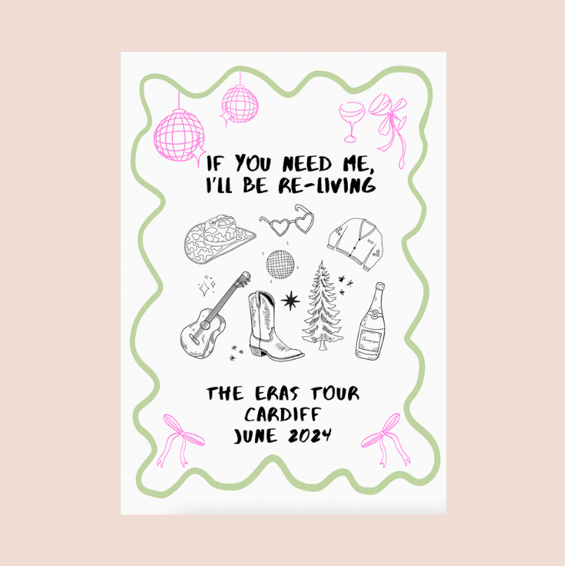 Taylor Swift Eras Tour A4 Art Print - Cardiff