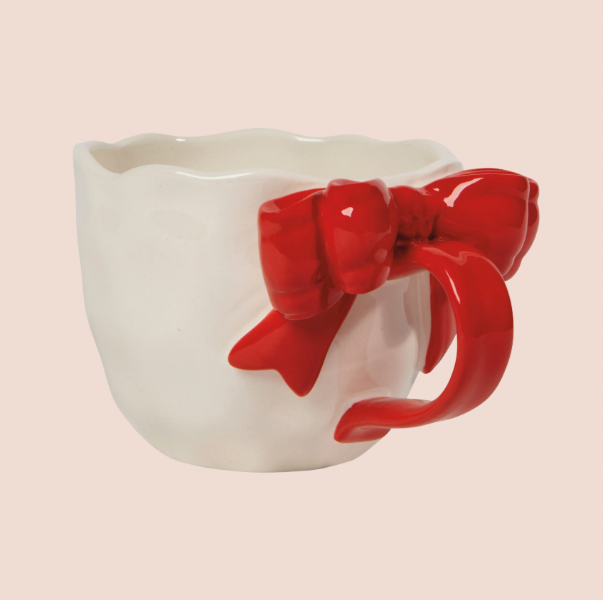 Red Bow Sculpted Mug
