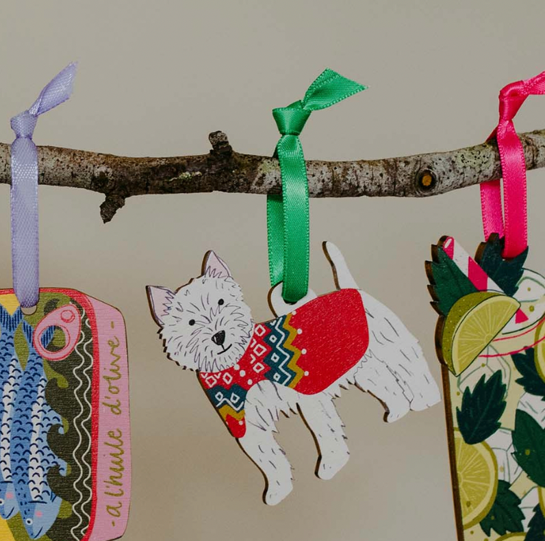 Westie Dog - Wooden Tree Decoration