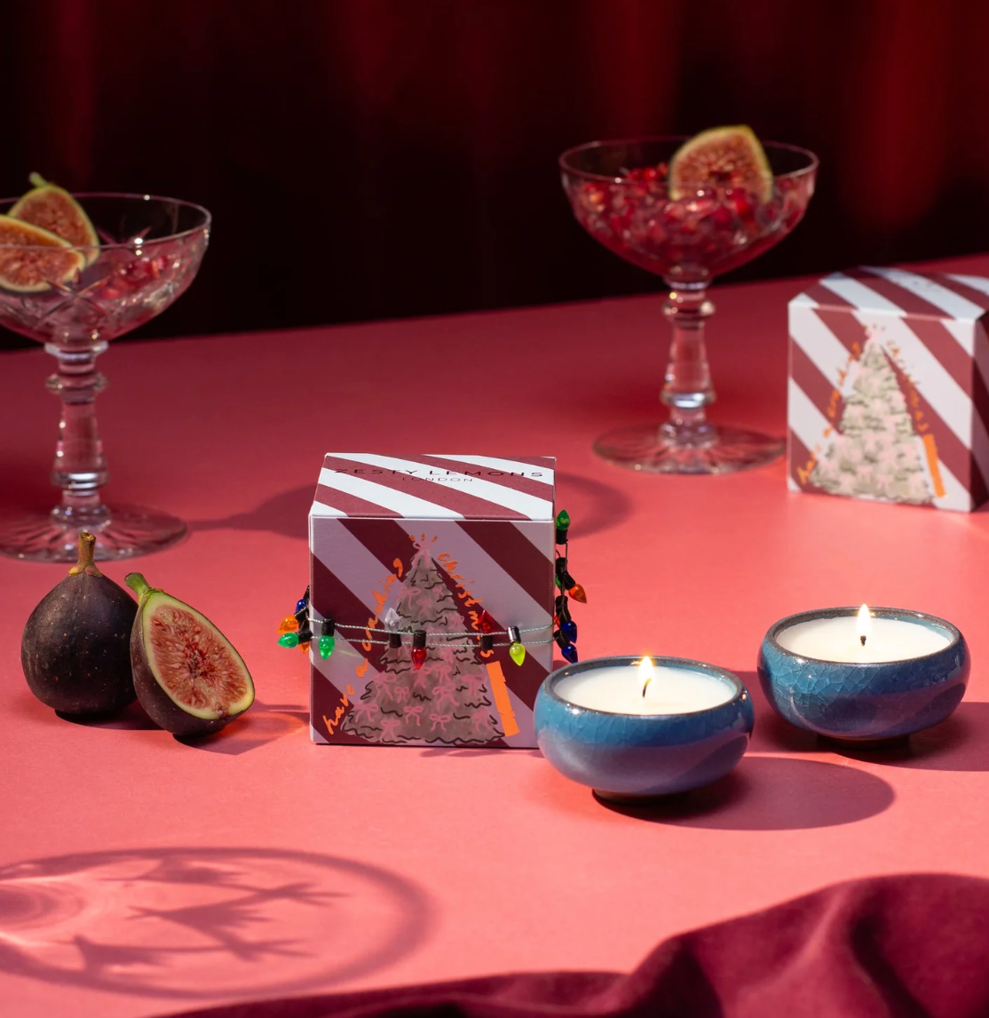 Christmas Ceramic Tea Lights (Box of 2) - Fireside