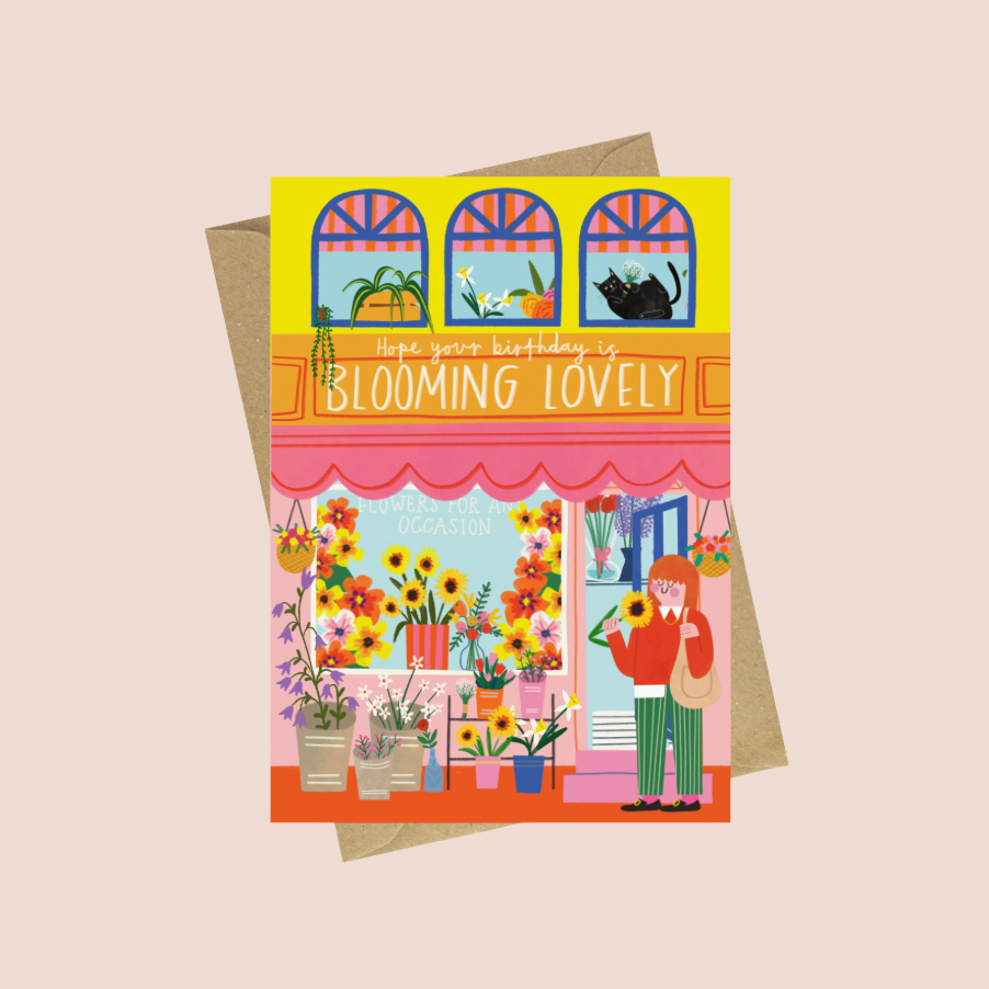 Blooming Lovely Flower Shopfront Birthday Card