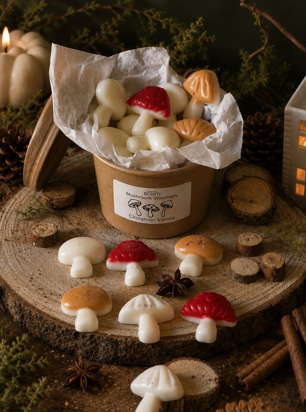Enchanted Forest Mushrooms - Handmade Wax Melts Box