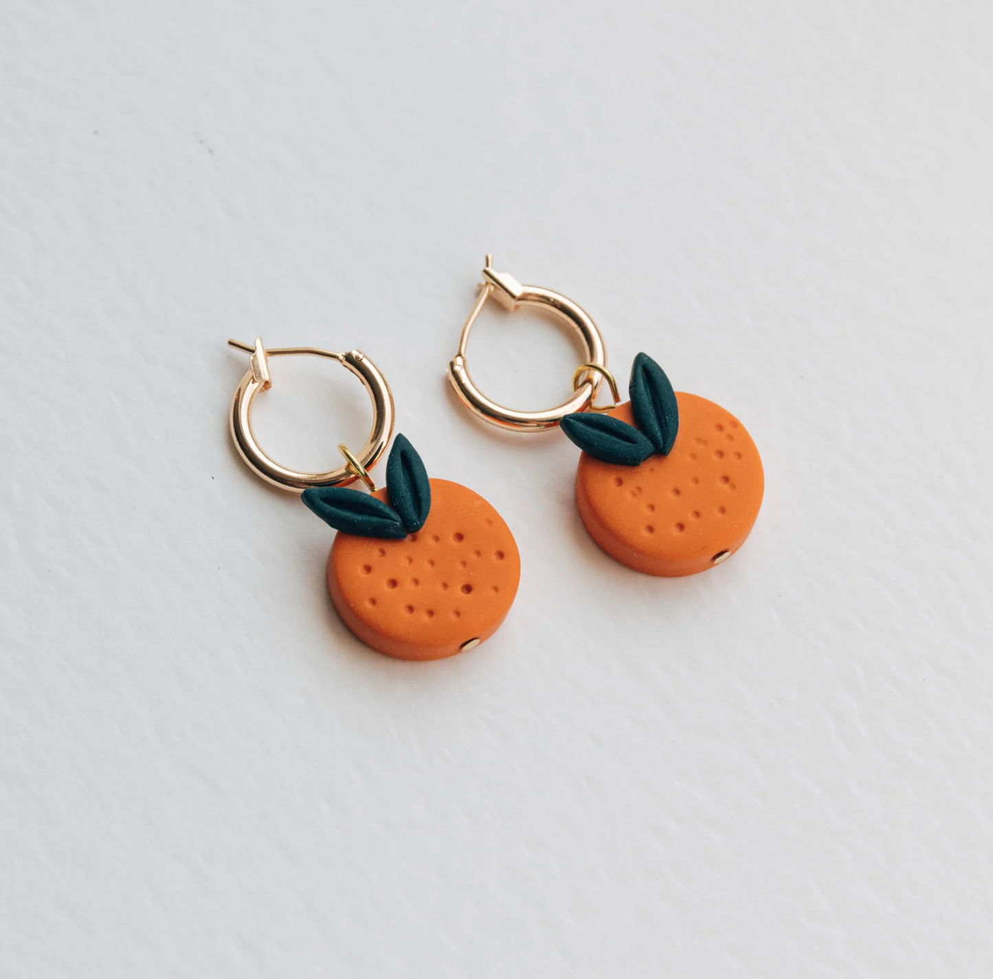 Handmade Orange Fruit Clay Earrings
