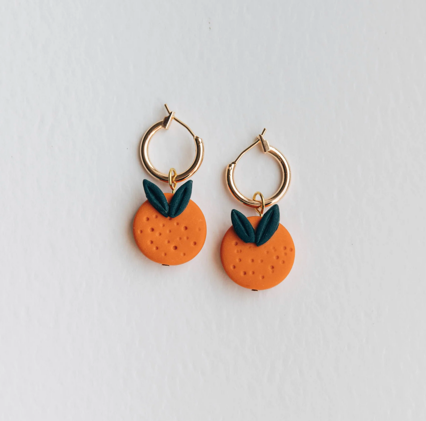 Handmade Orange Fruit Clay Earrings
