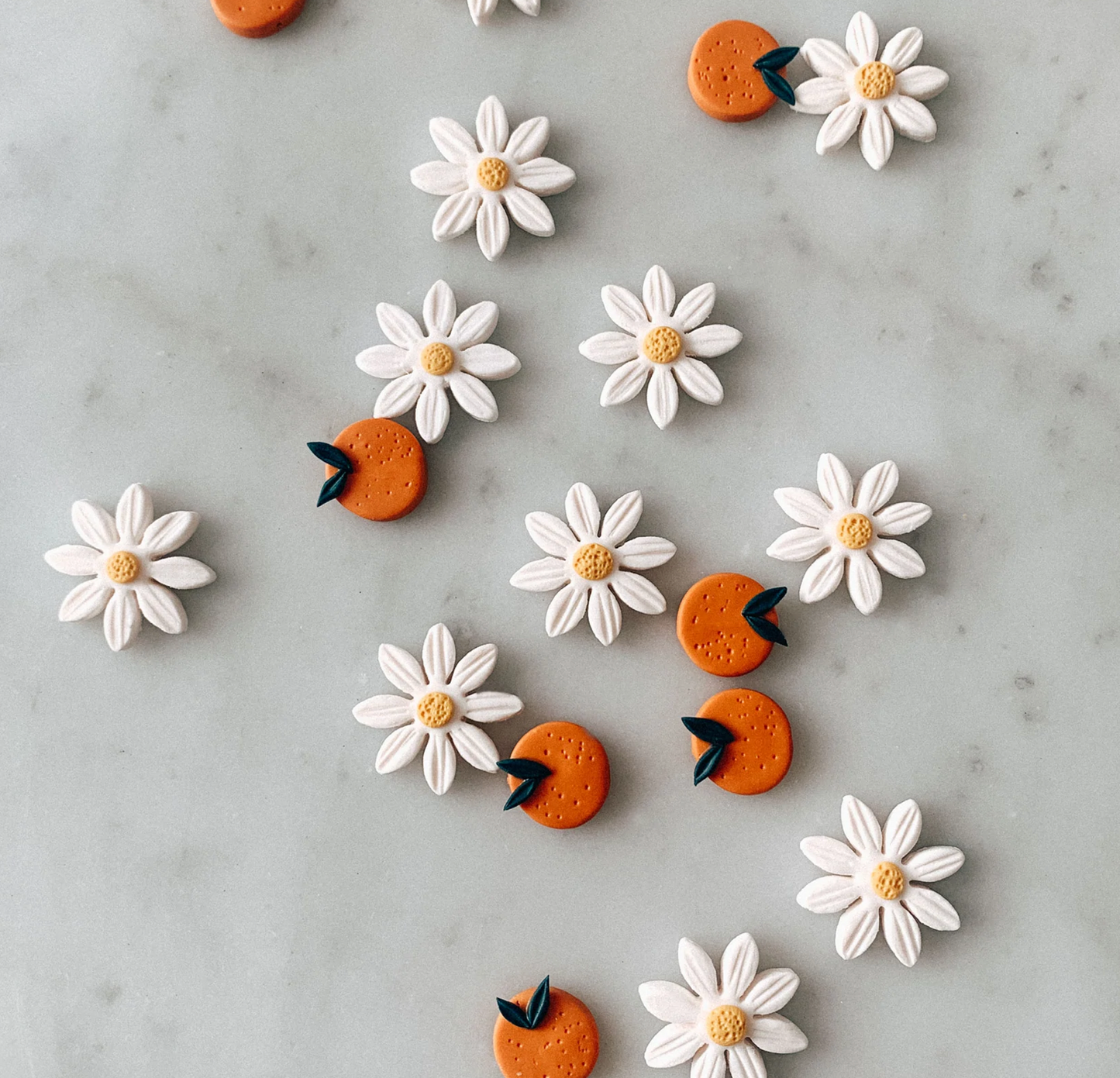 Handmade Orange Fruit Clay Earrings