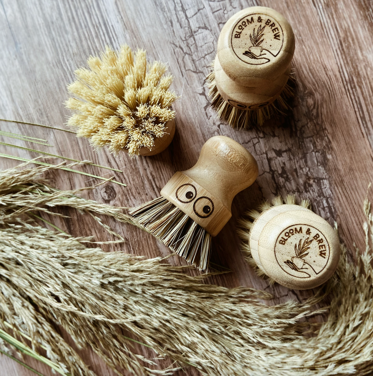 Bamboo Pot Scrubber (Hard bristle)