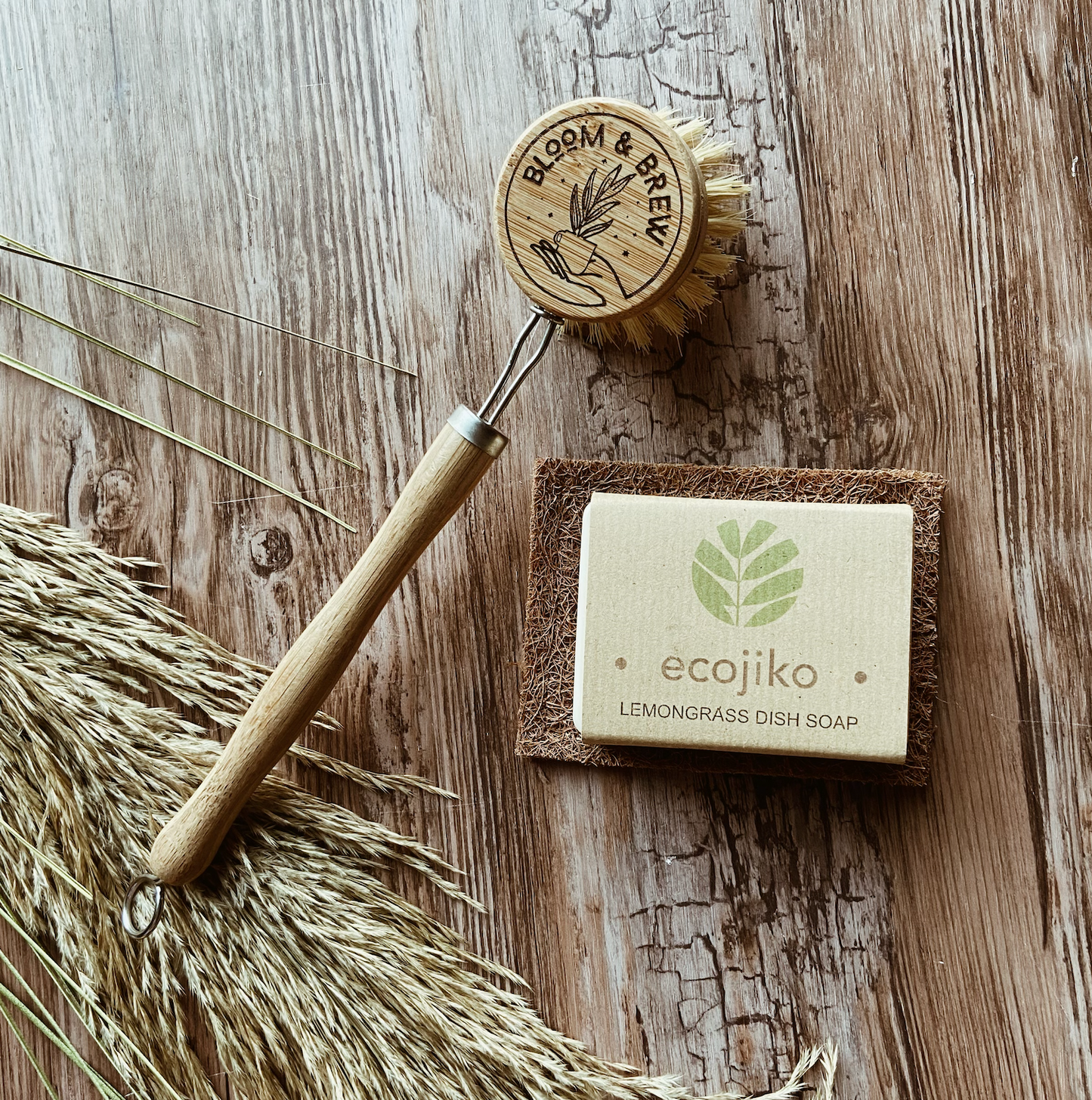 Long Handled Bamboo Dish Brush