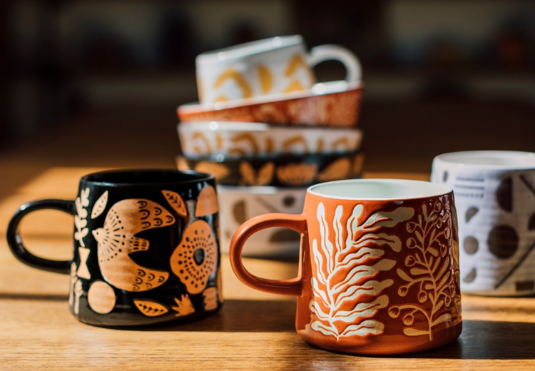 Ceramic Cortado Cup & Saucer, Flat White, Coffee Cup, Handmade Cup