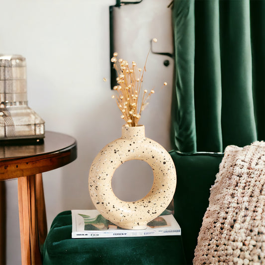 Large Speckled Circle Vase