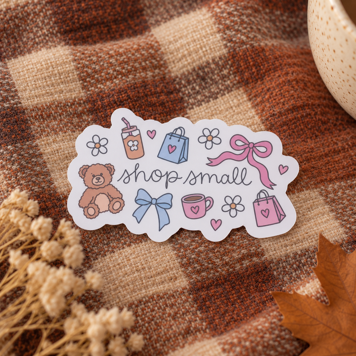 ‘Shop Small’ Cute Icons Sticker