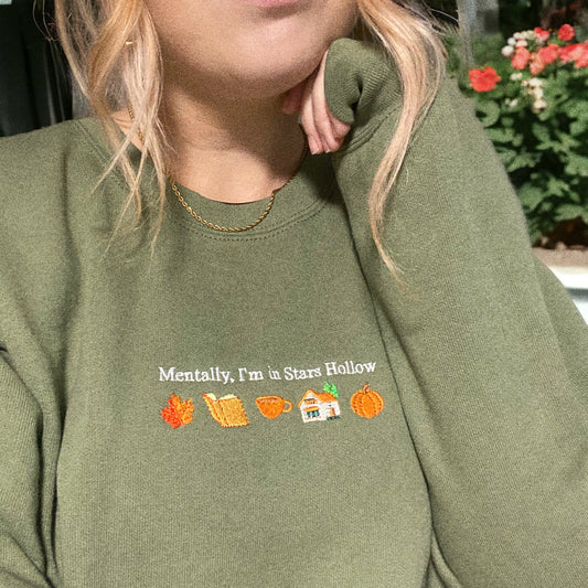 Gilmore Girls x Bloom & Brew Sweater in Olive Green