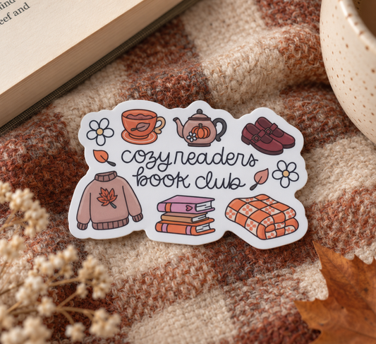 'Cosy Readers Book Club' Autumn Bookish Sticker