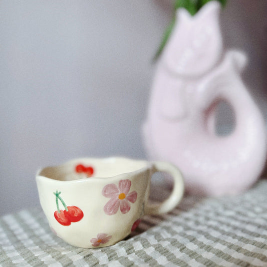 Layla Hand Painted Cherry Blossom Ceramic Mug