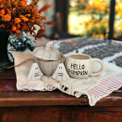 Glazed Ceramic Pumpkin Dish With Lid