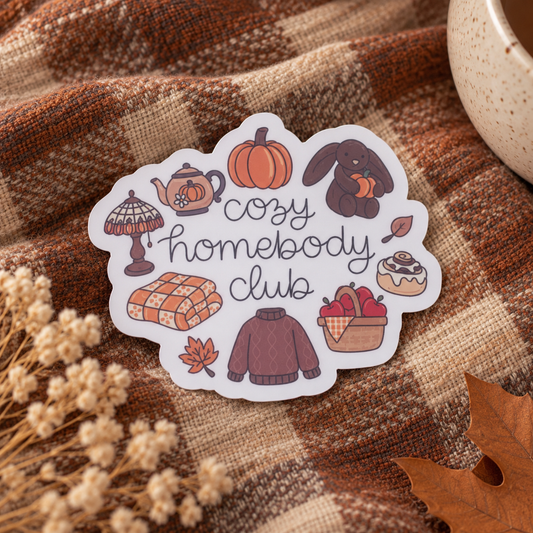 ‘Cosy Homebody Club’ Autumn Sticker