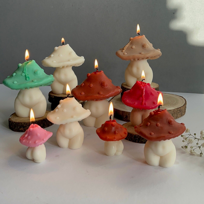 Small Mushroom Goddess Candle