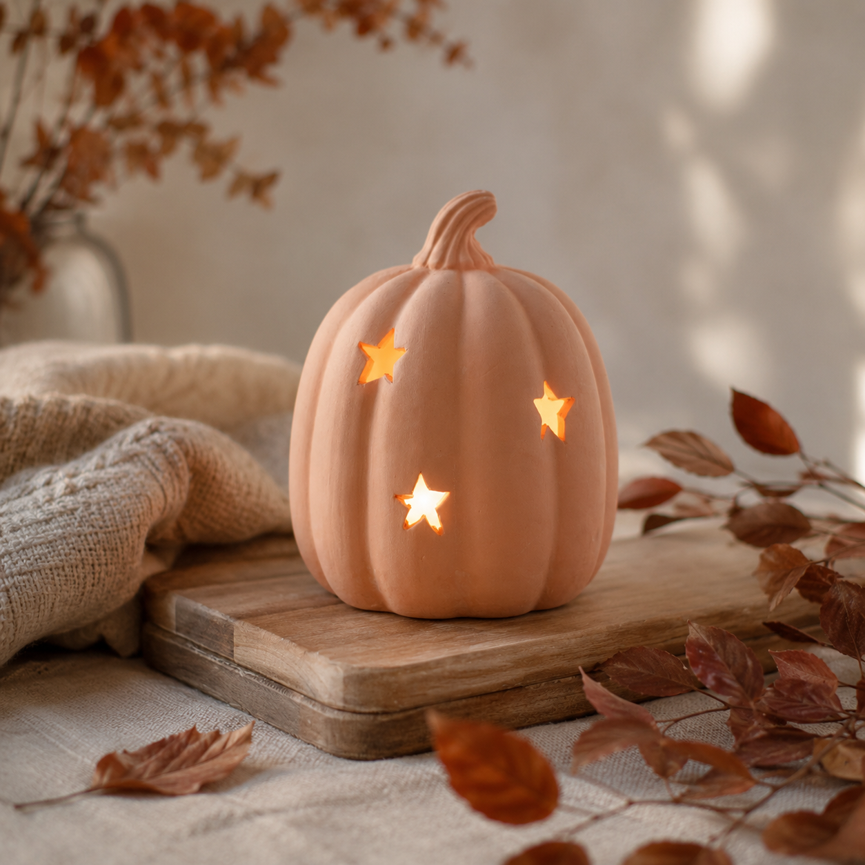Terracotta Pumpkin Tealight Holder