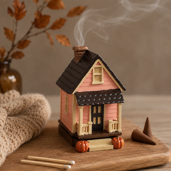 Autumn Pumpkin House Incense Cone Holder