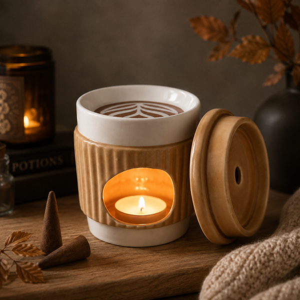 Latte Coffee Cup Ceramic Oil Burner & Wax Melt Warmer