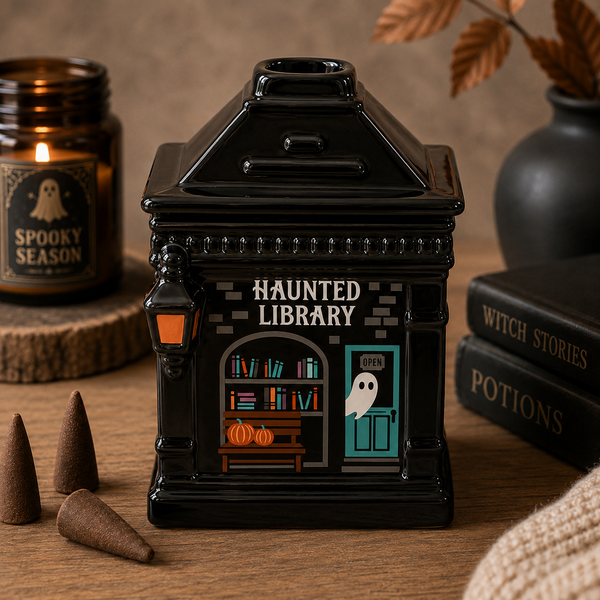 Haunted Library Ceramic Oil Burner & Wax Melt Warmer
