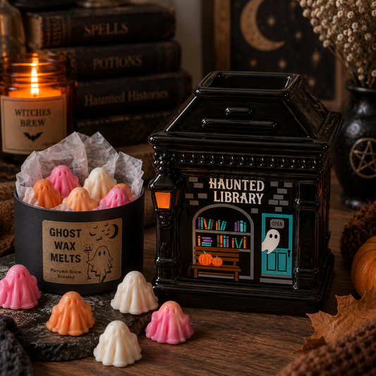 Haunted Library Ceramic Oil Burner & Wax Melt Warmer
