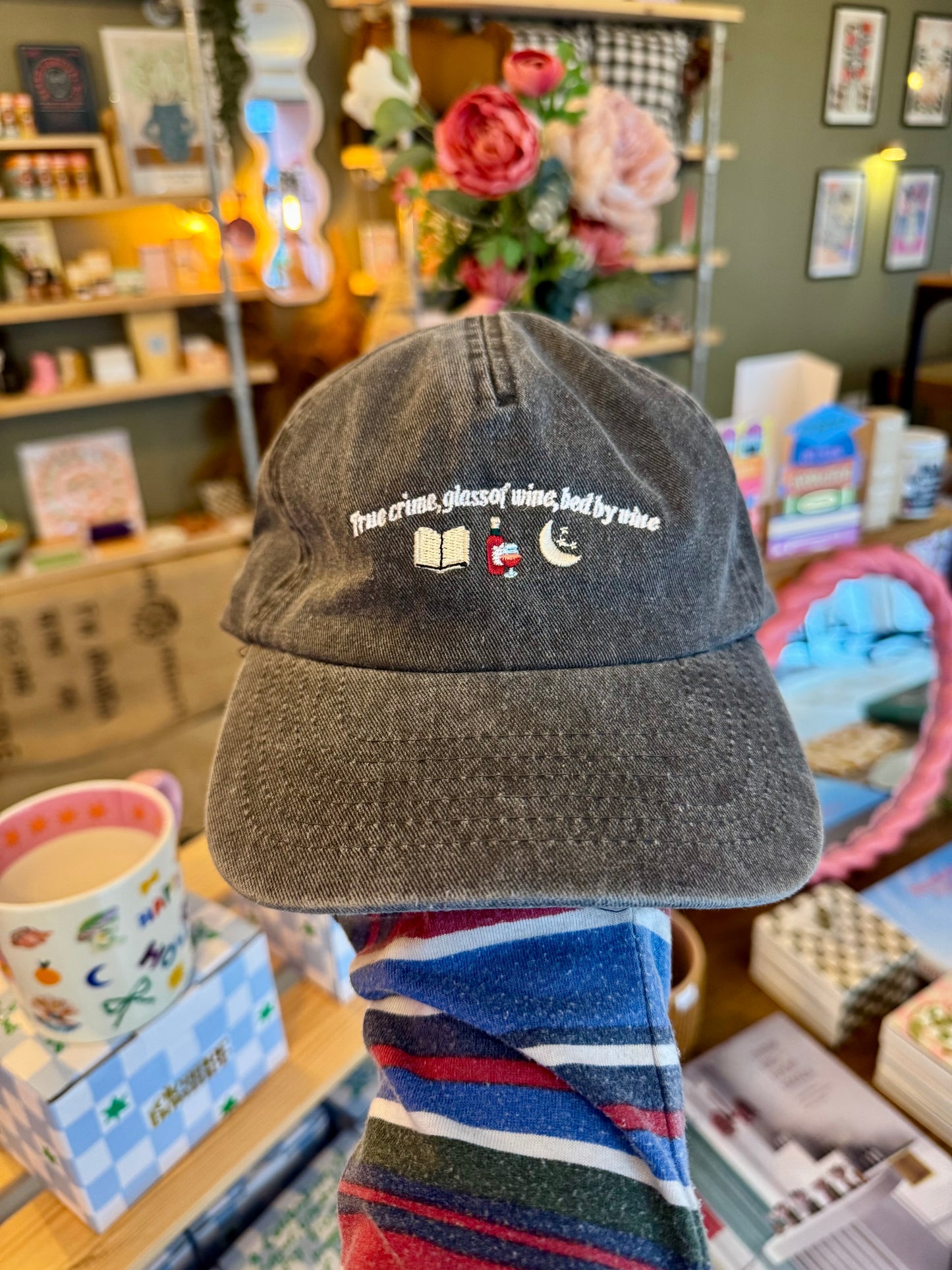 'True Crime, Glass Of Wine' 5 Panel Cotton Cap