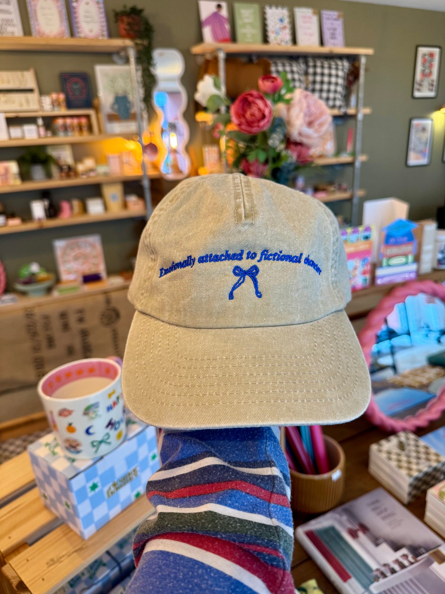 'Emotionally Attached To Fictional Characters' Bookish 5 Panel Cotton Cap