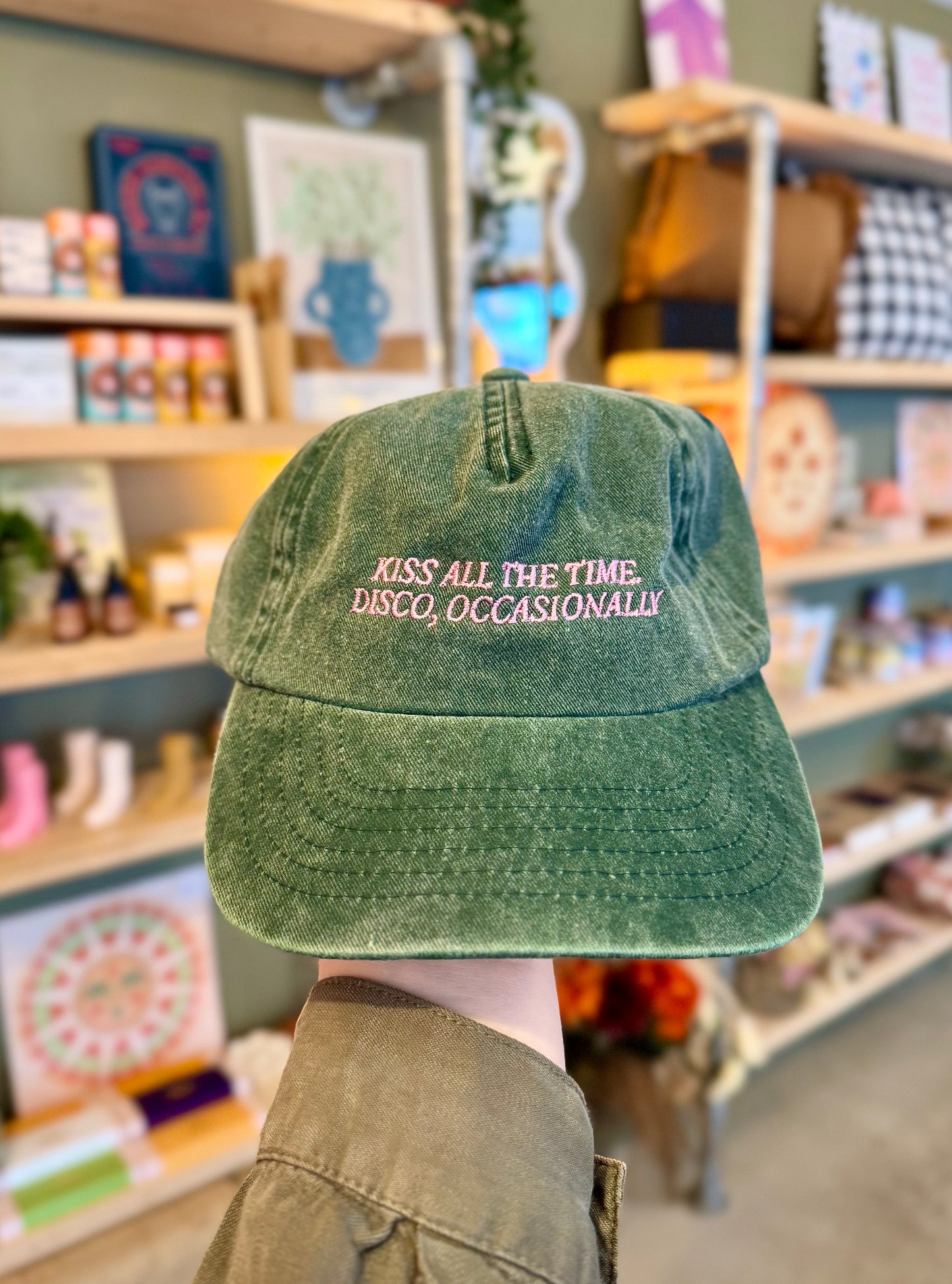'Kiss All The Time. Disco, Occasionally' Harry Styles Embroidered Cotton Cap