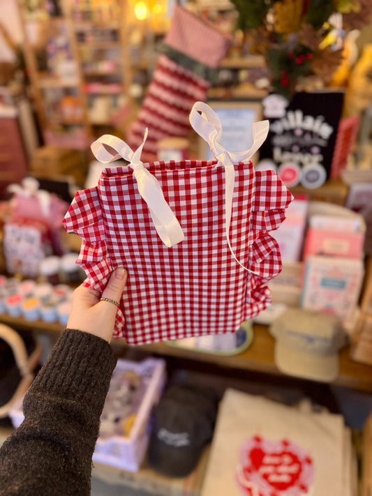 Red Gingham Handmade Kindle/Book/Ipad Bag