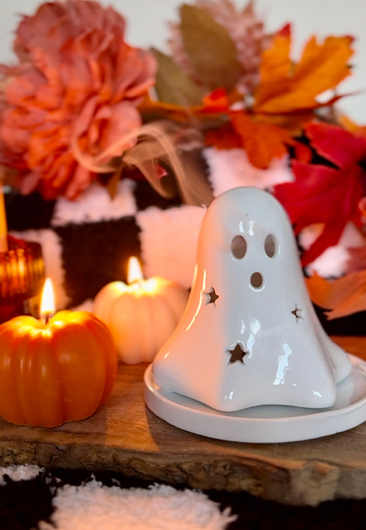 Ceramic Ghost Incense Holder