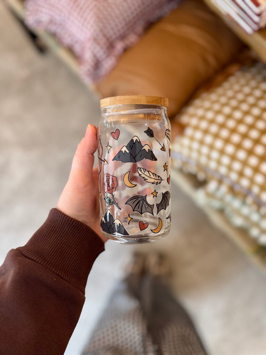 ACOTAR Icons Iced Coffee Glass 16oz