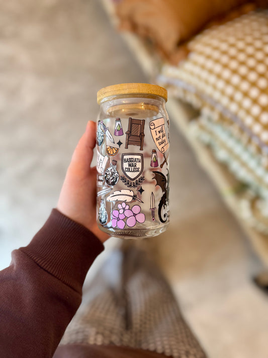 Basgiath Empyrean Fantasy Bookish Iced Coffee Glass 16oz