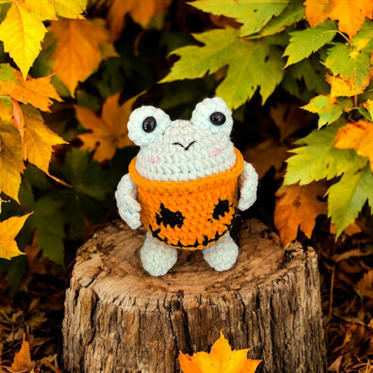 Handmade Crochet Frog Pumpkin