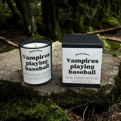 Vampires Playing Baseball Candle