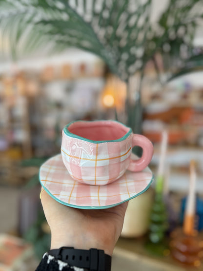 Jolene Painted Mug + Saucer Set