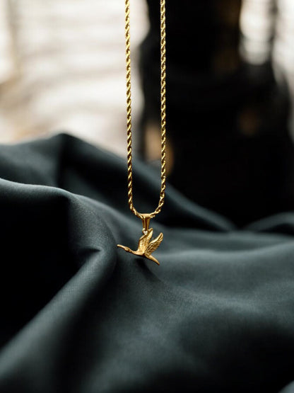 Crane Bird Gold Plated Necklace