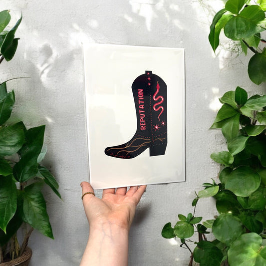 Reputation Snake Boot Taylor Swift A4 Print