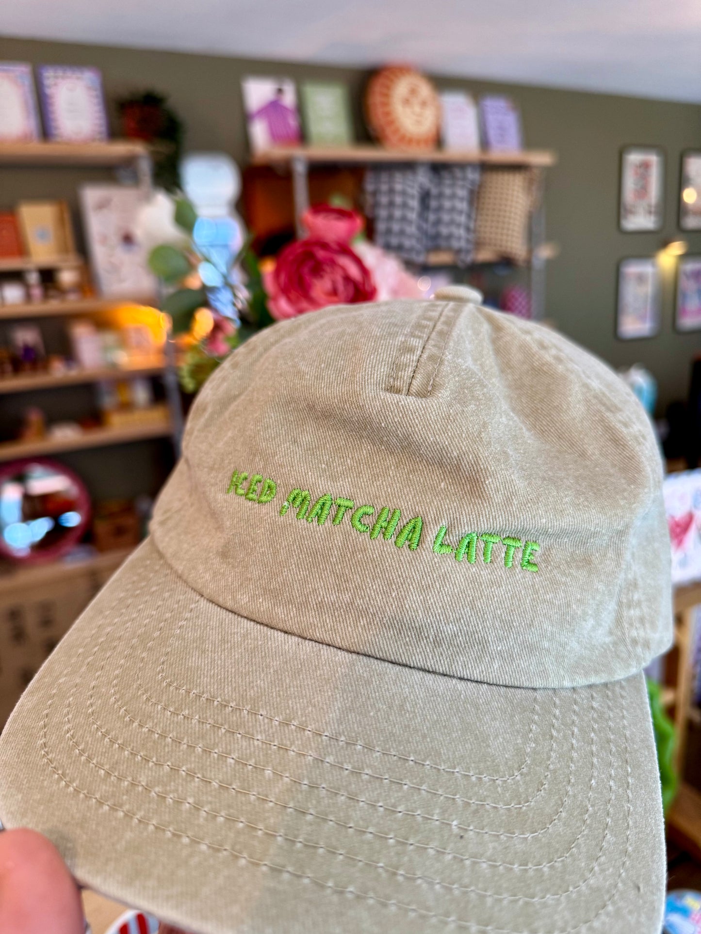'Iced Matcha Latte' 5 Panel Cotton Cap