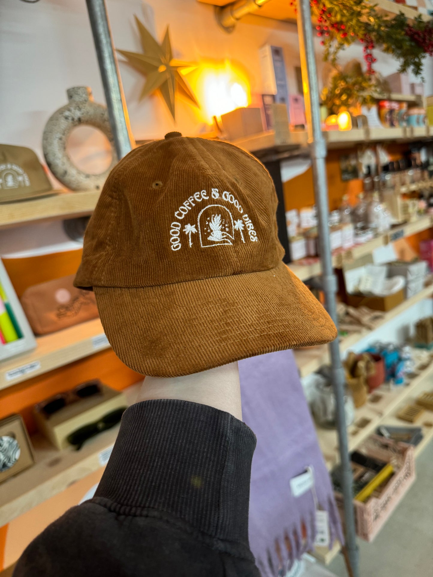 Bloom & Brew Cord Cap in Tan