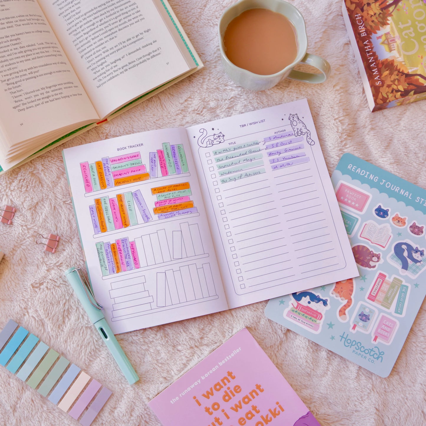 Reading Journal - Cat Design - 50 Page Book Review Notebook