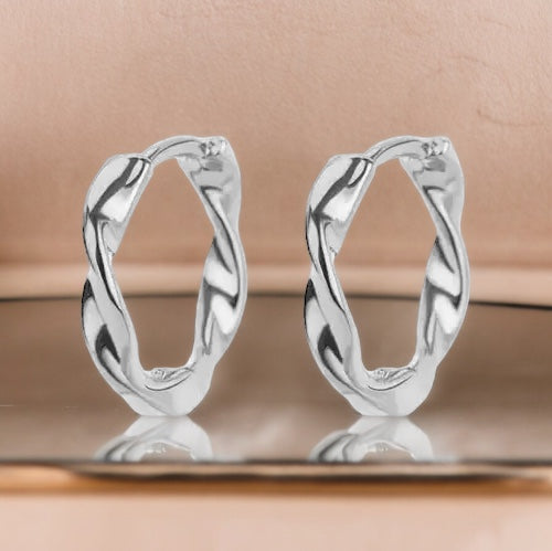 Eden Silver Mini Twist Hoops