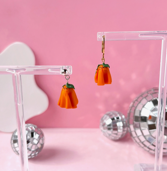 Handmade Pumpkin Ghost Earrings